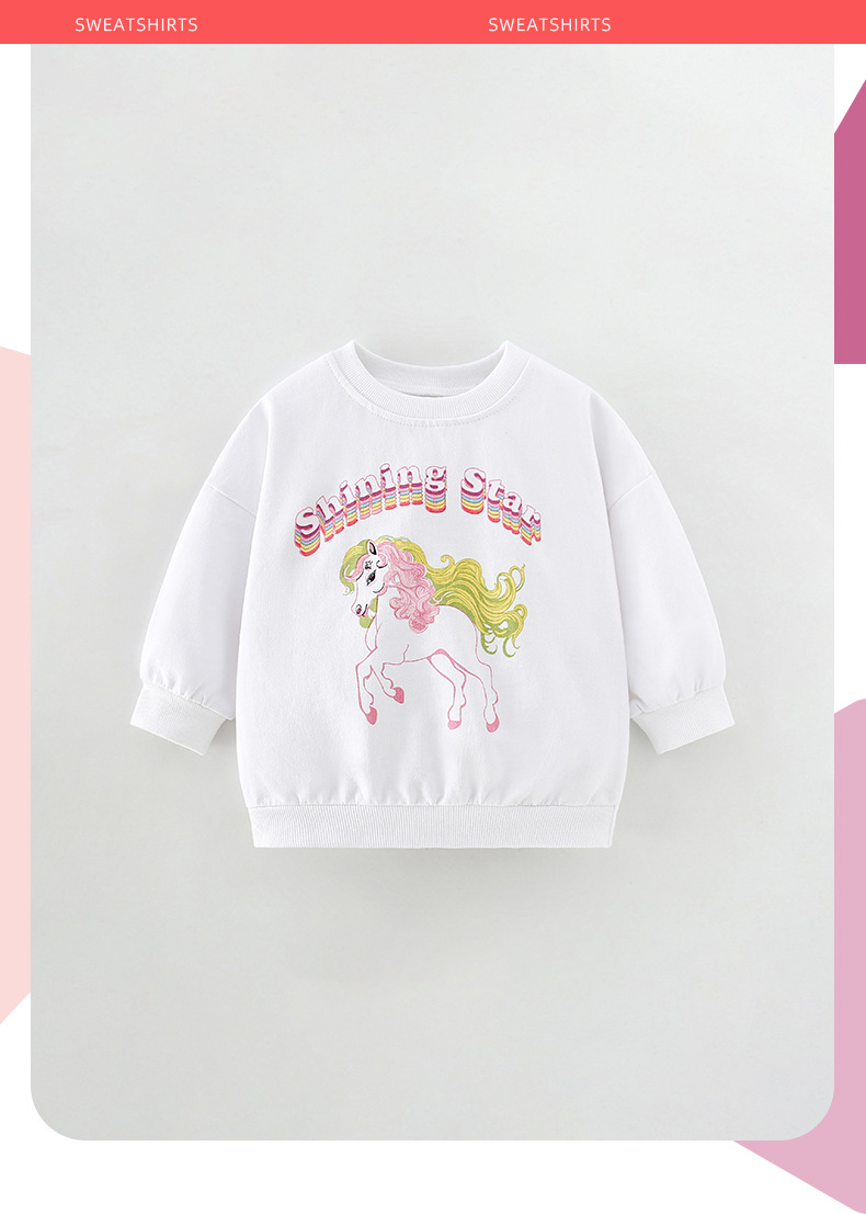 malwee女童卫衣秋季新款套头圆领衫欧美中小童休闲长袖外穿上衣详情2