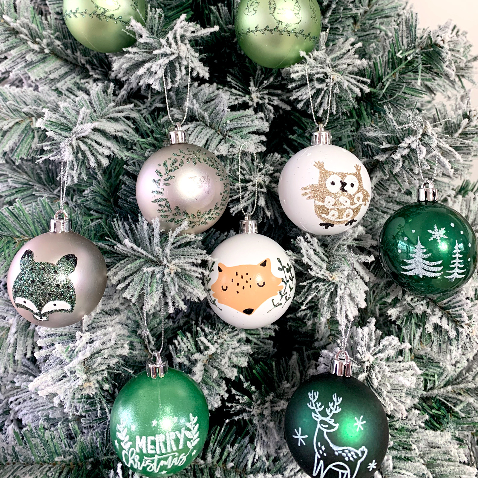 Temu/SHEIN Christmas decorations: Electroplated deer plastic balls, painted Christmas ball sets, Christmas tree pendants pic 35