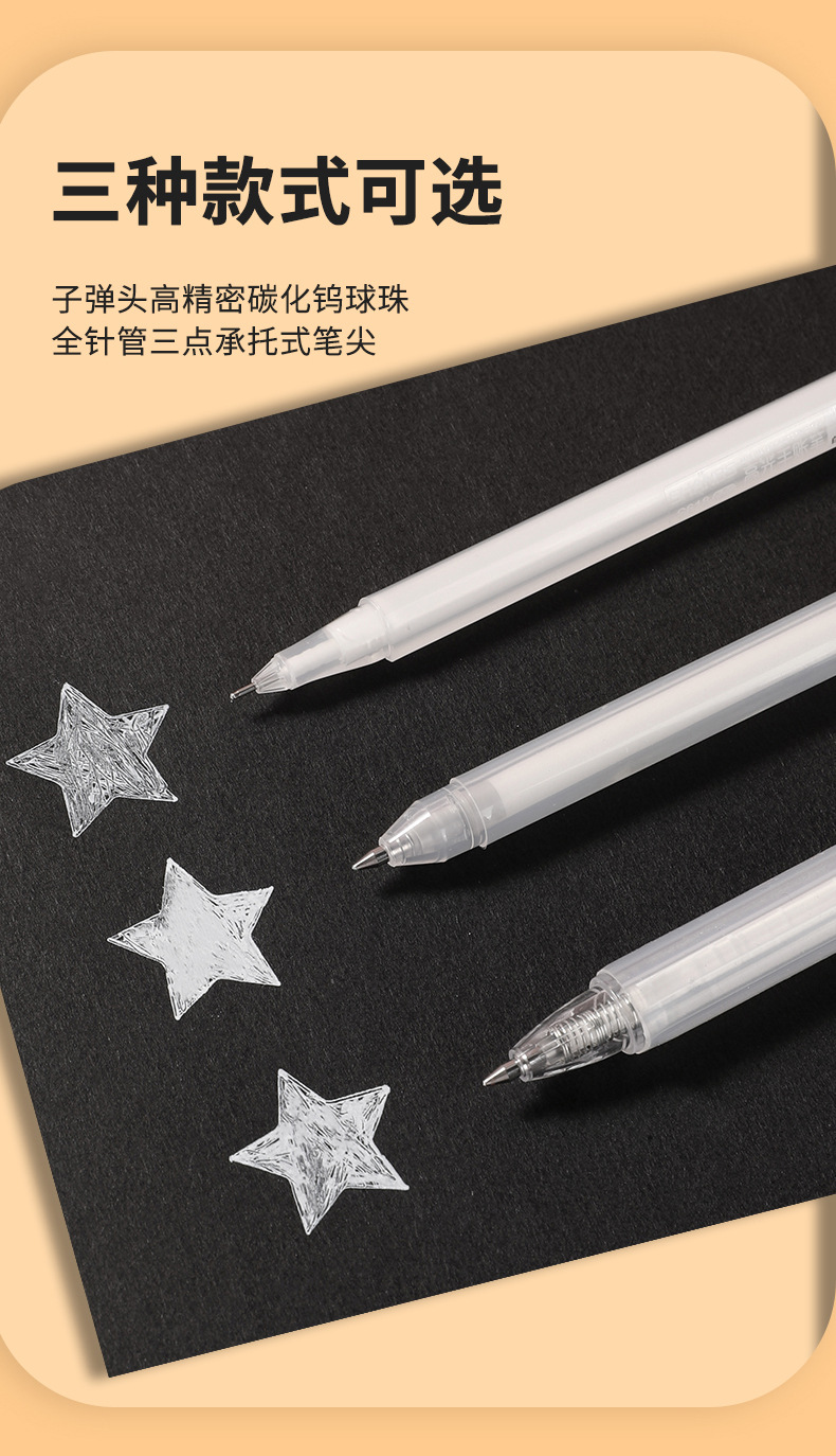Shanzhi High-gloss pen, hand-drawn high-gloss white pen, art special pen, white outlining pen, student drawing pen, diary pen pic 13