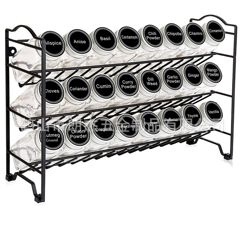 Three-layer seasoning rack, kitchen storage rack, spice rack, seasoning bottle storage and organization rack, factory stock spice rack pic 5