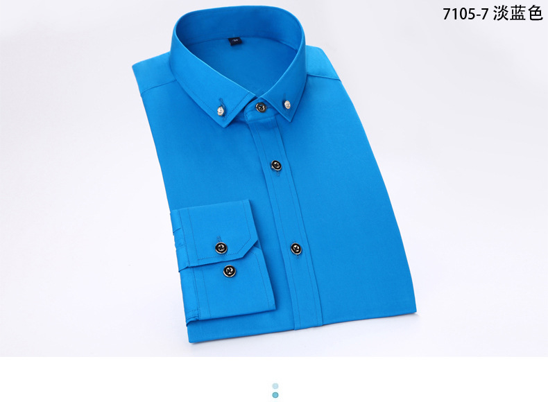 绣标夏季薄款弹力【高棉贡缎】钻扣商务男装时尚休闲男式长袖详情18