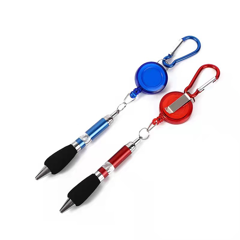 Wholesale anti-loss drawstring pens, drawstring ballpoint pens, mountain buckle easy-pull buckle metal ballpoint pens, two-yuan products pic 3