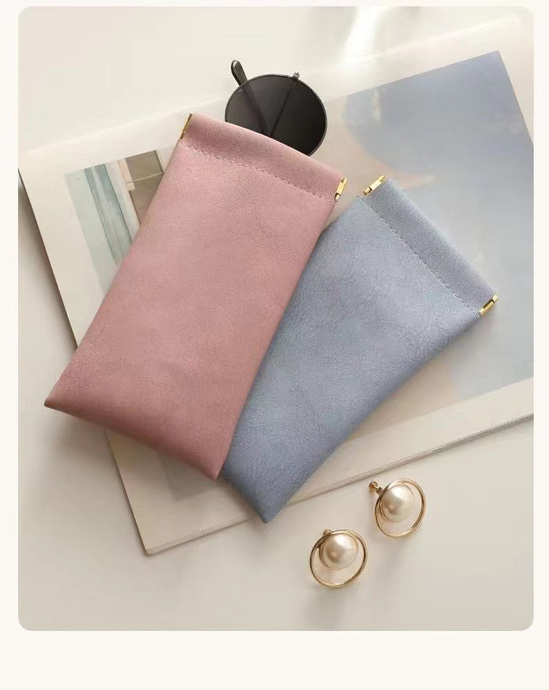 眼镜收纳带 1.6 一个眼镜袋便携高级软皮保护套收纳袋眼镜架详情5