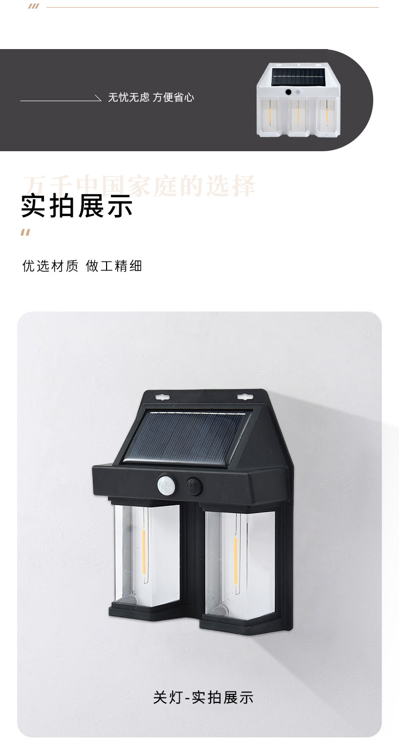 New outdoor solar wall lamps, outdoor waterproof tungsten filament lamps, sensor garden lamps, garden villa night lights for illumination pic 9