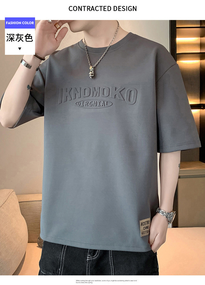 白色短袖t恤男士夏季2025新款潮牌ins大码薄款半袖体恤男装上衣服详情17