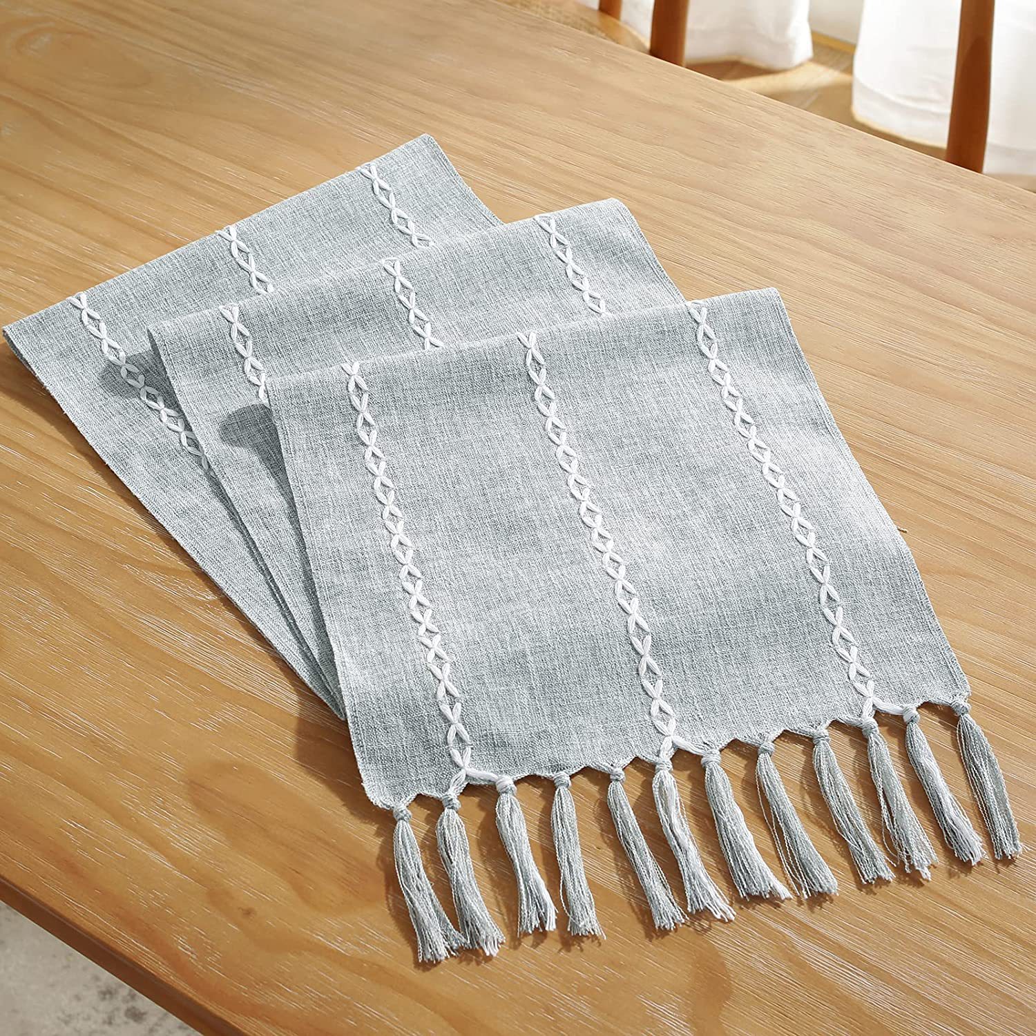 New cross-border Amazon handcrafted table flag, hollowed-out American country white tablecloth, dressing table scarf factory wholesale pic 53
