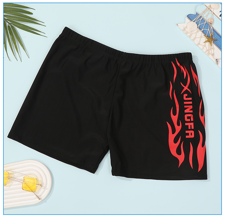 新款男士泳裤成人平角胶印沙滩裤泳池短裤男条纹游泳裤宽松舒适详情15