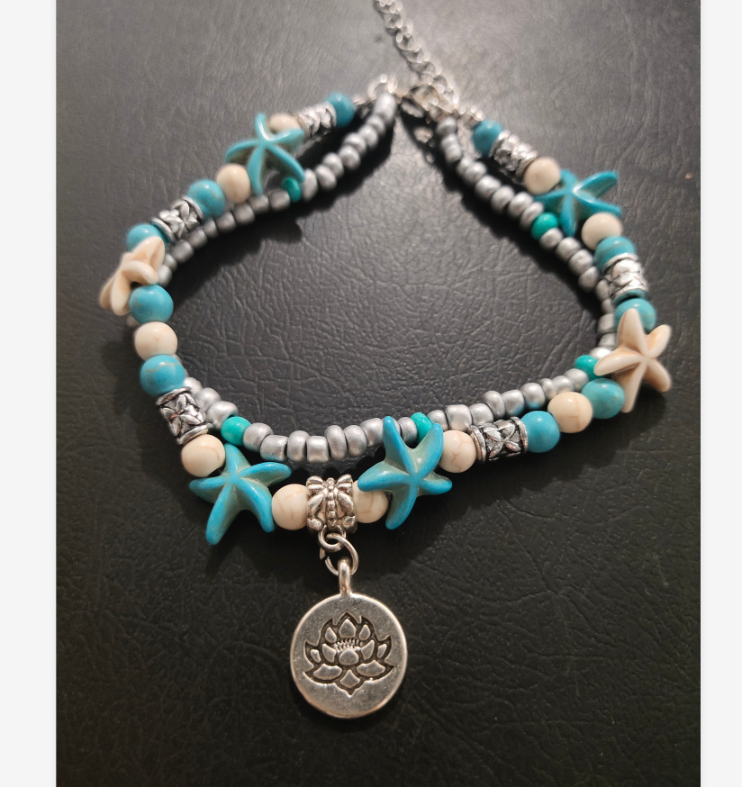 欧美跨境外贸脚饰乌龟脚链吊坠贝壳海星瑜伽沙滩情侣套装脚饰现货详情7