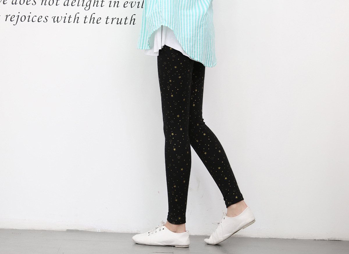 The new basic slimming style from Dongdaemun, South Korea, featuring star-studded nine-inch skinny leggings pic 18