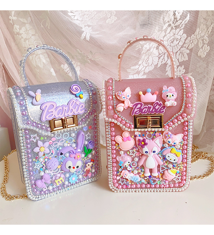 新款儿童手工制作材料包粘贴小饰品diy奶油果冻拎包背包生日礼物详情23