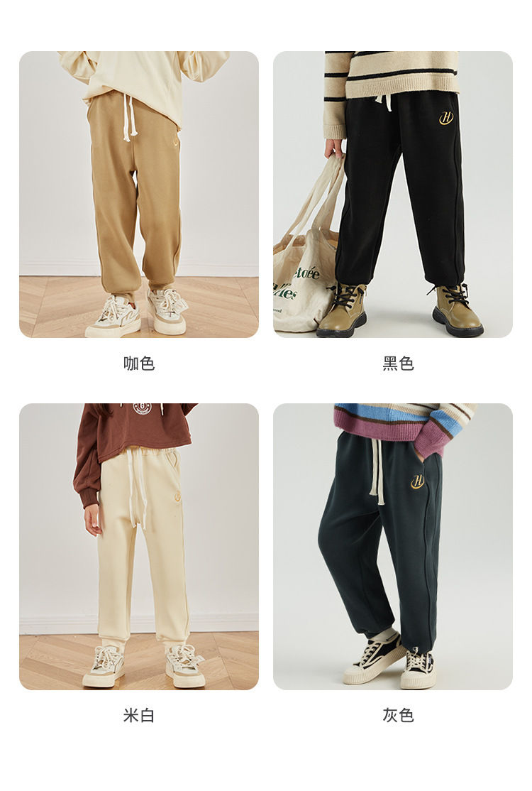 儿童防风裤秋冬男童休闲卫裤加厚女童运动裤抽绳宝宝长裤爆款厂家详情14