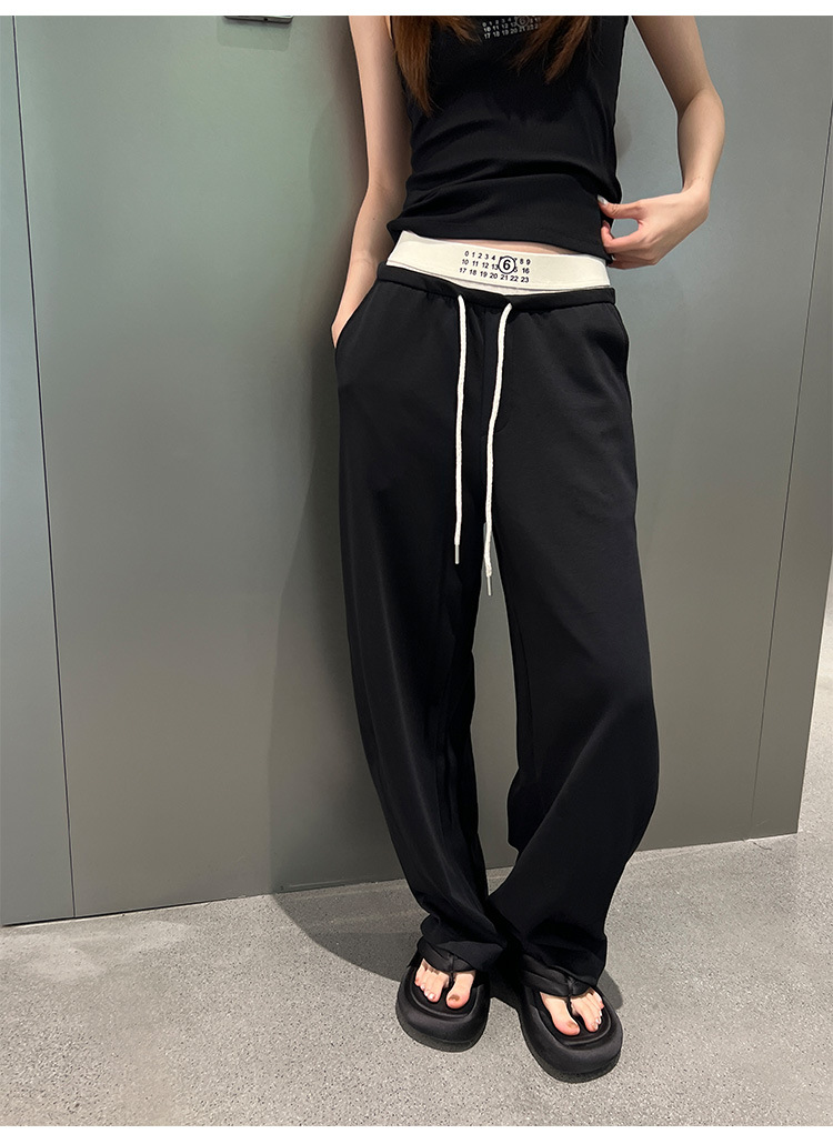 JVV SISTER十三行2024年夏季新款高腰拼接休闲直筒长裤女51938详情10