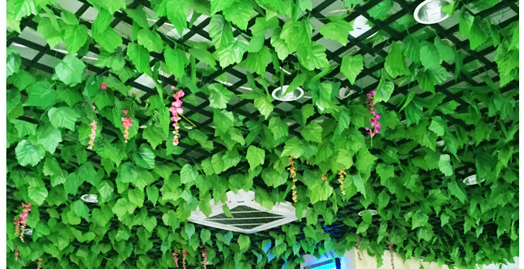 Artificial grape leaf, vine and vine decoration, artificial leaves, climbing ivy, green leaves, pipe ceiling decoration, artificial flowers, green ivy pic 13