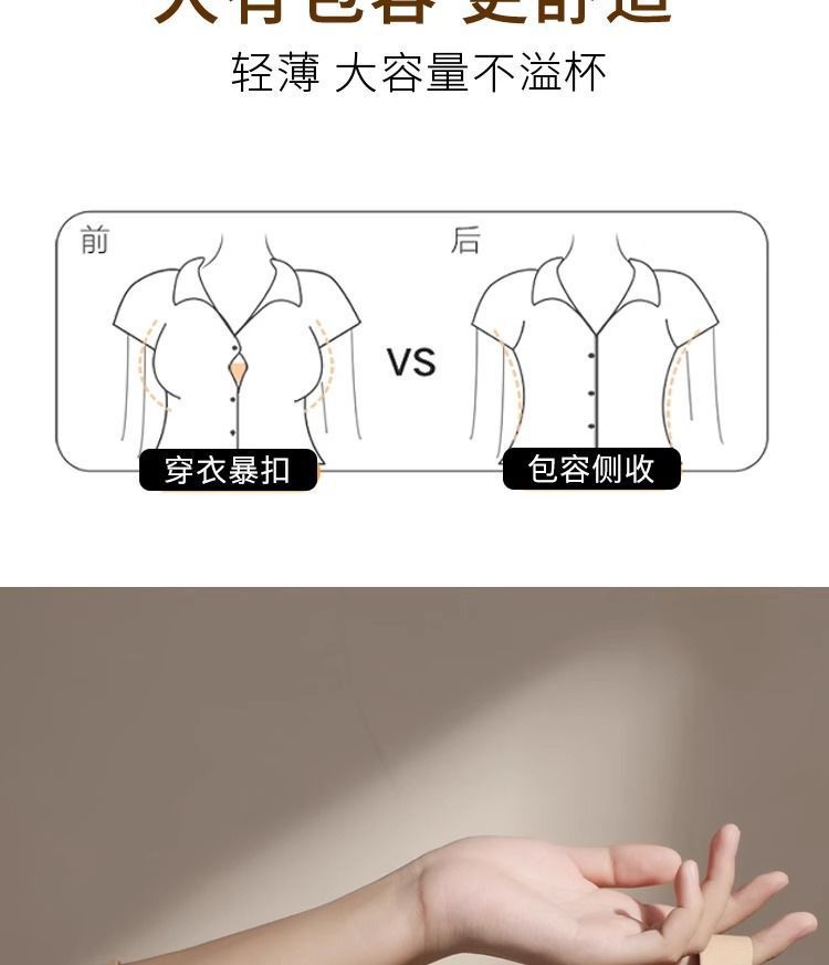 夏季大胸显小薄款无痕女士文胸防下垂内衣聚拢广东汕头文胸罩详情5