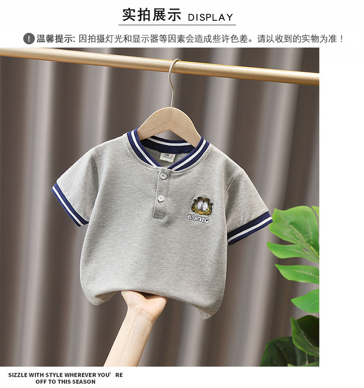 男童t恤短袖小童夏季2024新款男宝宝夏装儿童装polo衫男孩上衣服3详情6