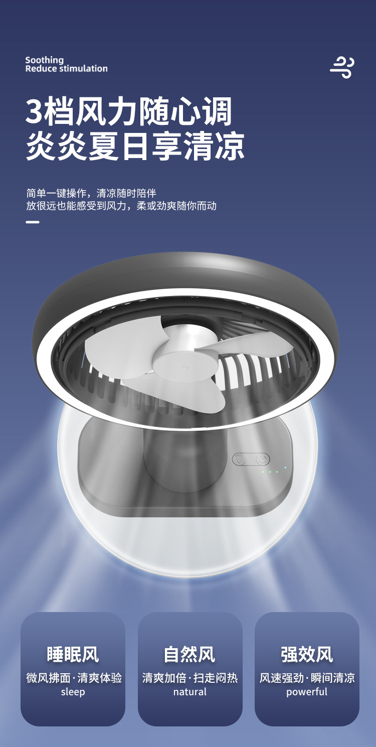 新款桌面小风扇迷你便携充电大风力usb家用台式风扇礼品一件代发详情7