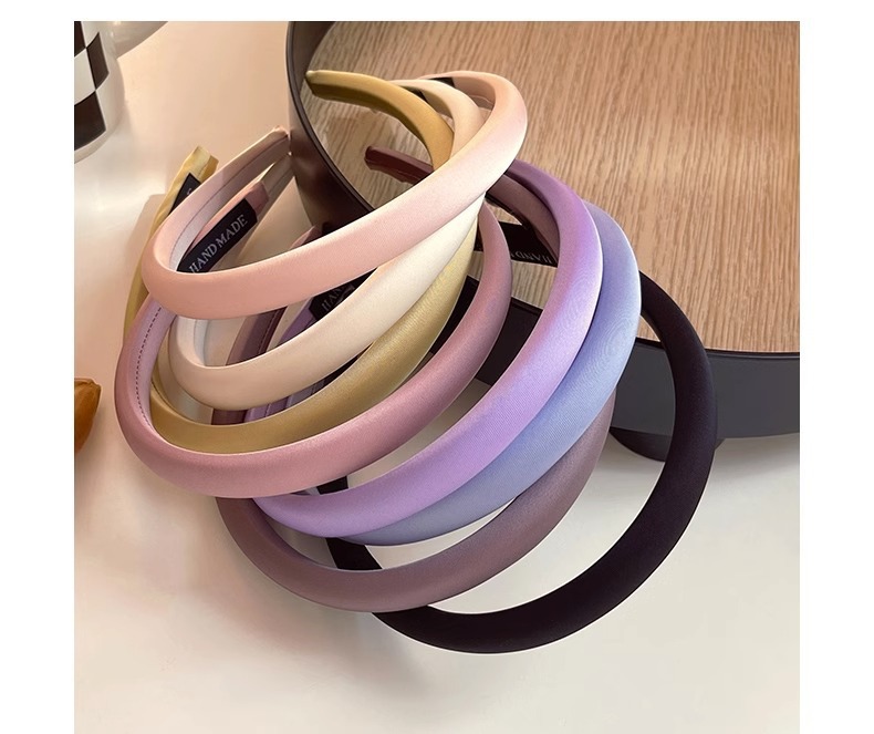 Spring new solid-color satin hair band for women, high head pressure headband, high-end and light luxury hair tie and hairpin headwear pic 16