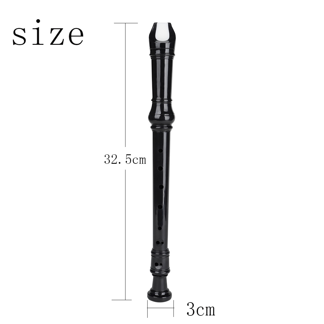 8-hole vertical flute, black and transparent, G-key ABS vertical flute, a wind instrument for children and students to start learning in class pic 3