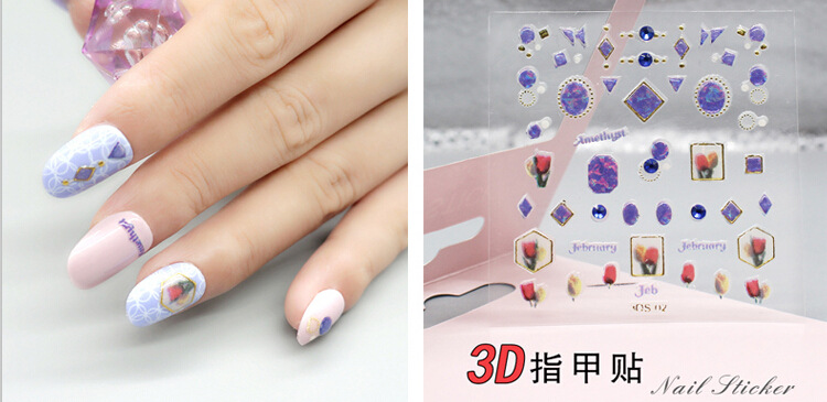 3D nail stickers, nail art stickers, laser stickers, new process, super adhesive back glue process pic 22