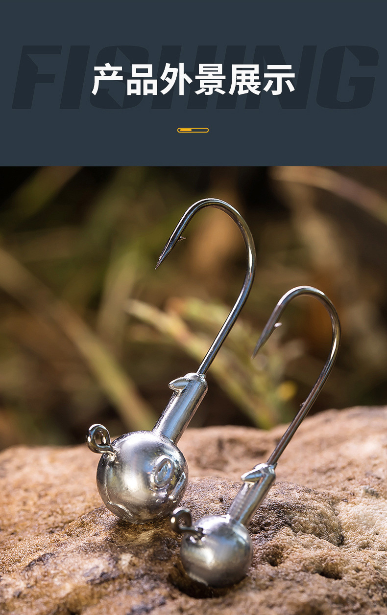 Wholesale fishing gear: 50 reinforced lead-head hooks, original color Nede hooks, soft lures, lure hooks, overhead hooks, blood grooves, micro-objects pic 20