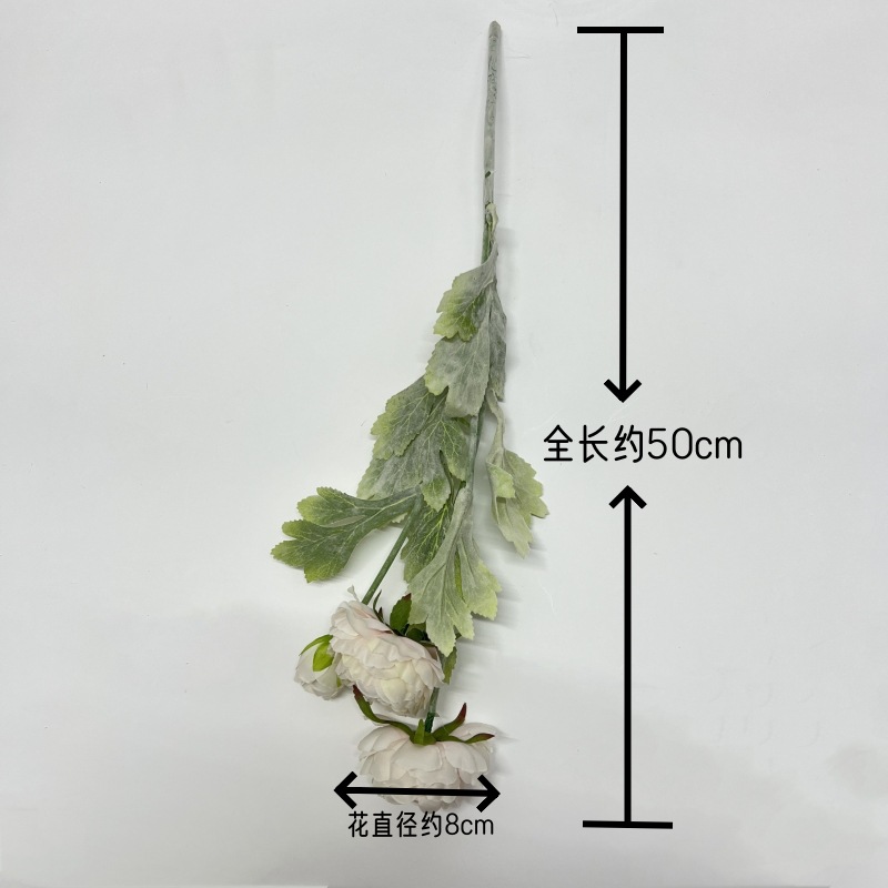 仿真高端3头植绒千姿露莲 洋牡丹仿真花 欧洲风居家客厅装饰假花详情19