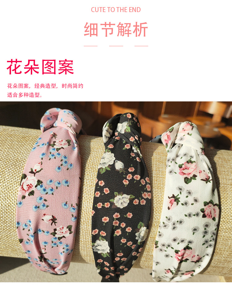 2023 Korean style/Korean-style knotting flower headband, fresh small floral headband, headwear, hair tie, pressure hair clip pic 3