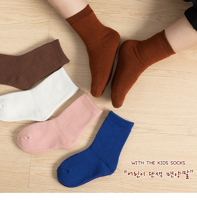 22冬季纯色宝宝棉袜小童加厚保暖毛巾短袜A类加弹男女童毛圈棉袜详情1