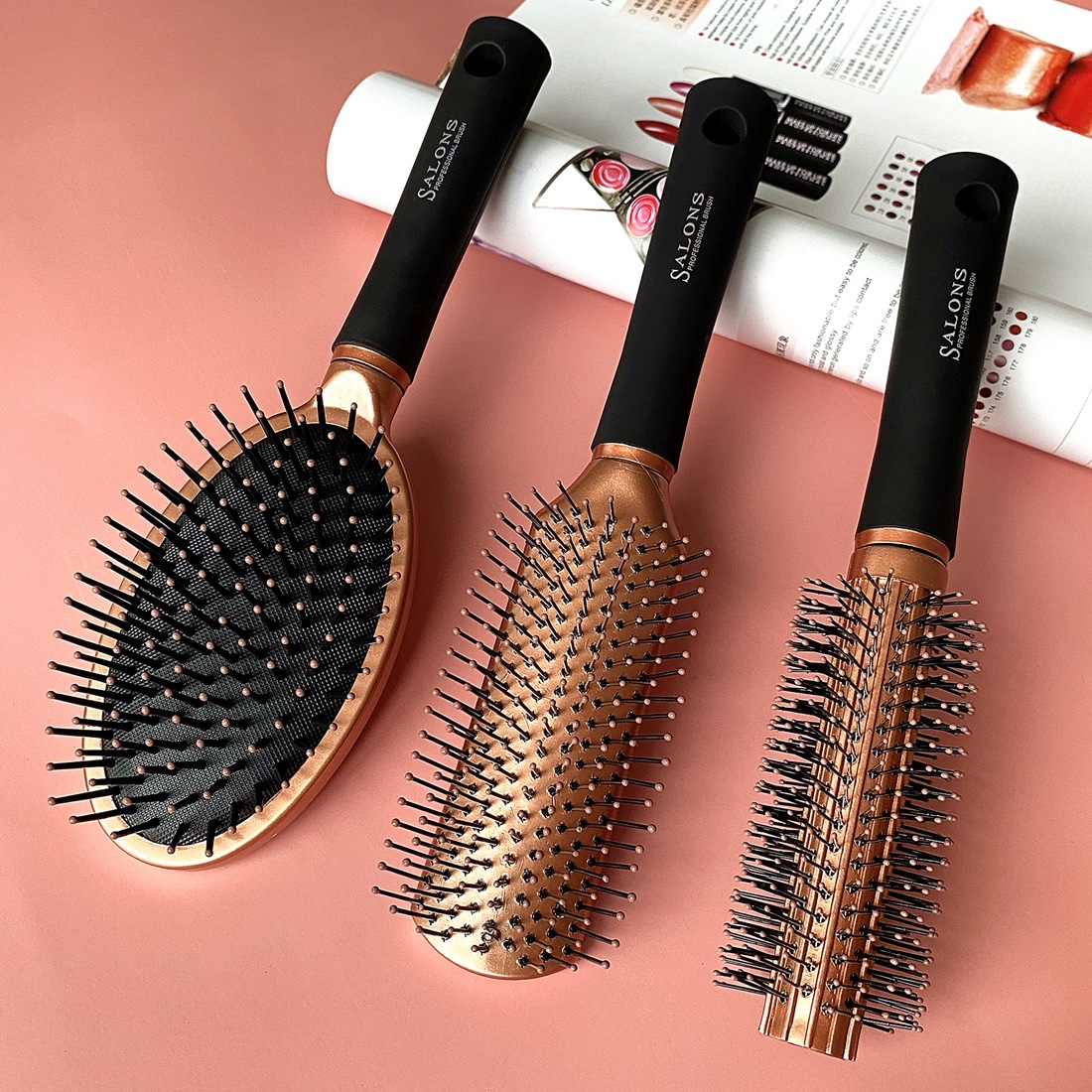 网红现货批发 按摩梳弹性漆梳子 保健气囊梳 美发梳 卷发梳顺发梳详情25