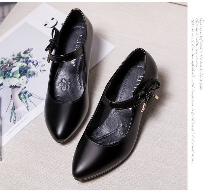 夏季新款女式软皮单鞋时尚扣带不跟不磨脚高跟职业女鞋详情10