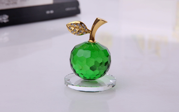 K9 Crystal Apple Christmas Eve Christmas Colored Crystal Craft Souvenir Gift Mobile Phone Counter Decorative Item Xiangyu Crystal pic 9