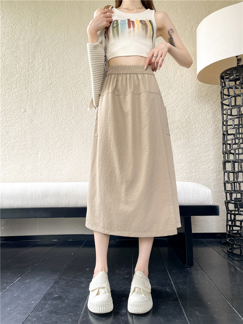 藏青工装裙裤女夏季2024新款山本裤裙半身裙七分阔腿裤子 pic 11