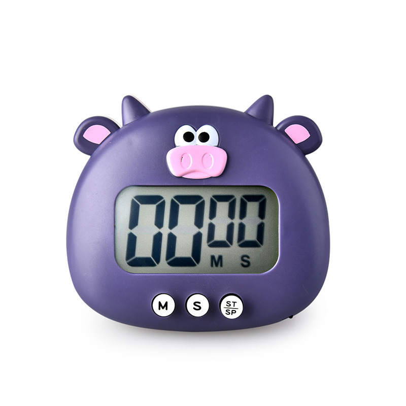 Creative little cow cartoon electronic timer, student exercise time manager, kitchen reminder timer pic 1