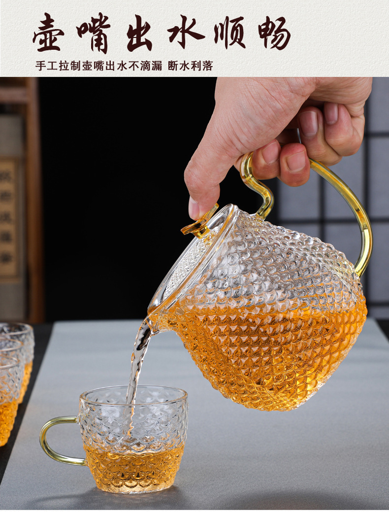 Creative and distinctive teapots, heat-resistant flower teapots, multi-color cups, daily health-preserving teapots, gift tea sets pic 8