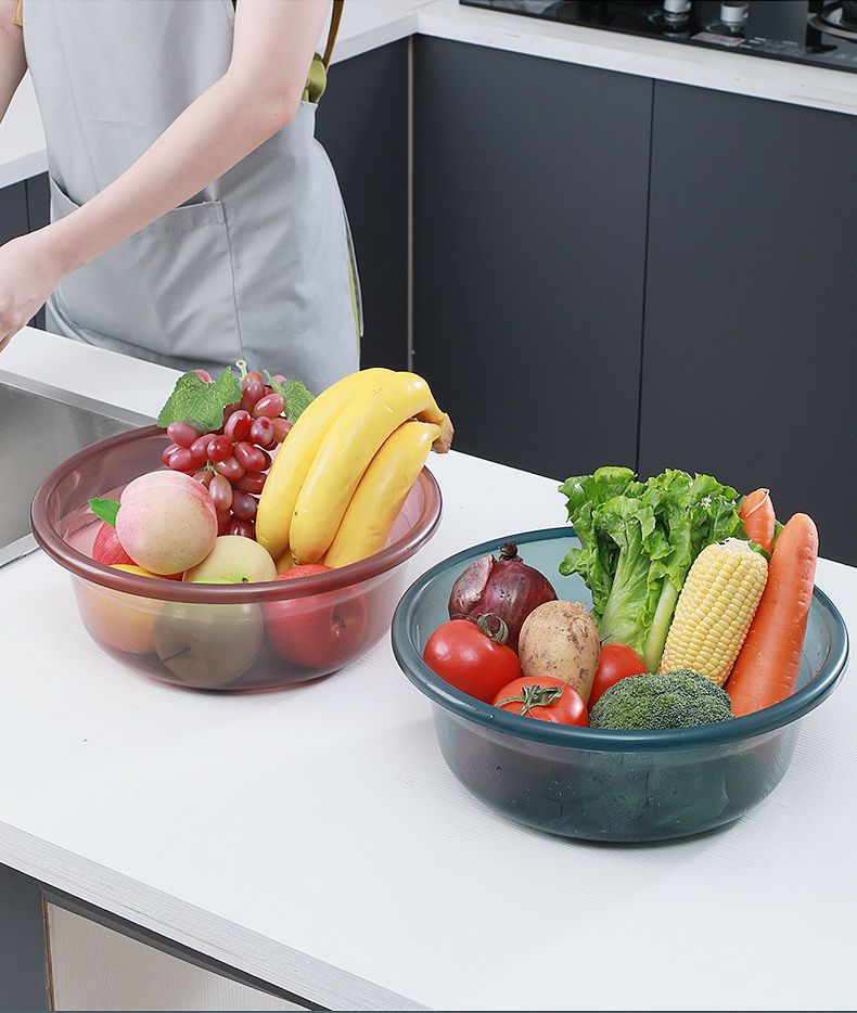 加厚透明洗脸盆家用儿童塑料脸盆宿舍洗衣洗菜盆子大号洗脚盆批发详情13