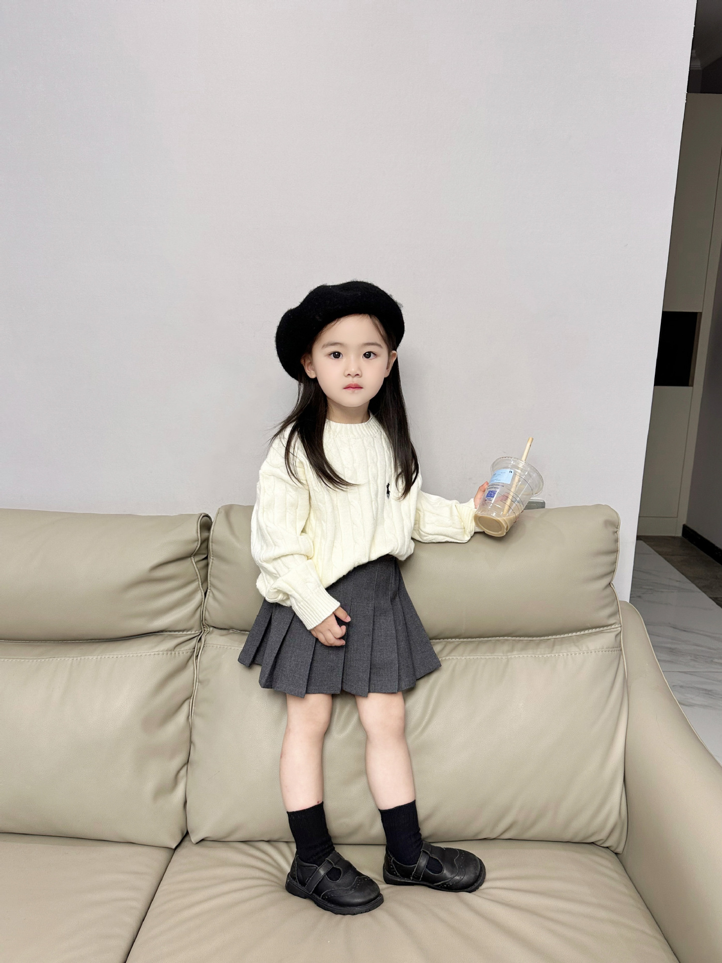 女童百褶裙2023秋季新款中小童韩版基础款半身裙带里裤儿童裙子详情3