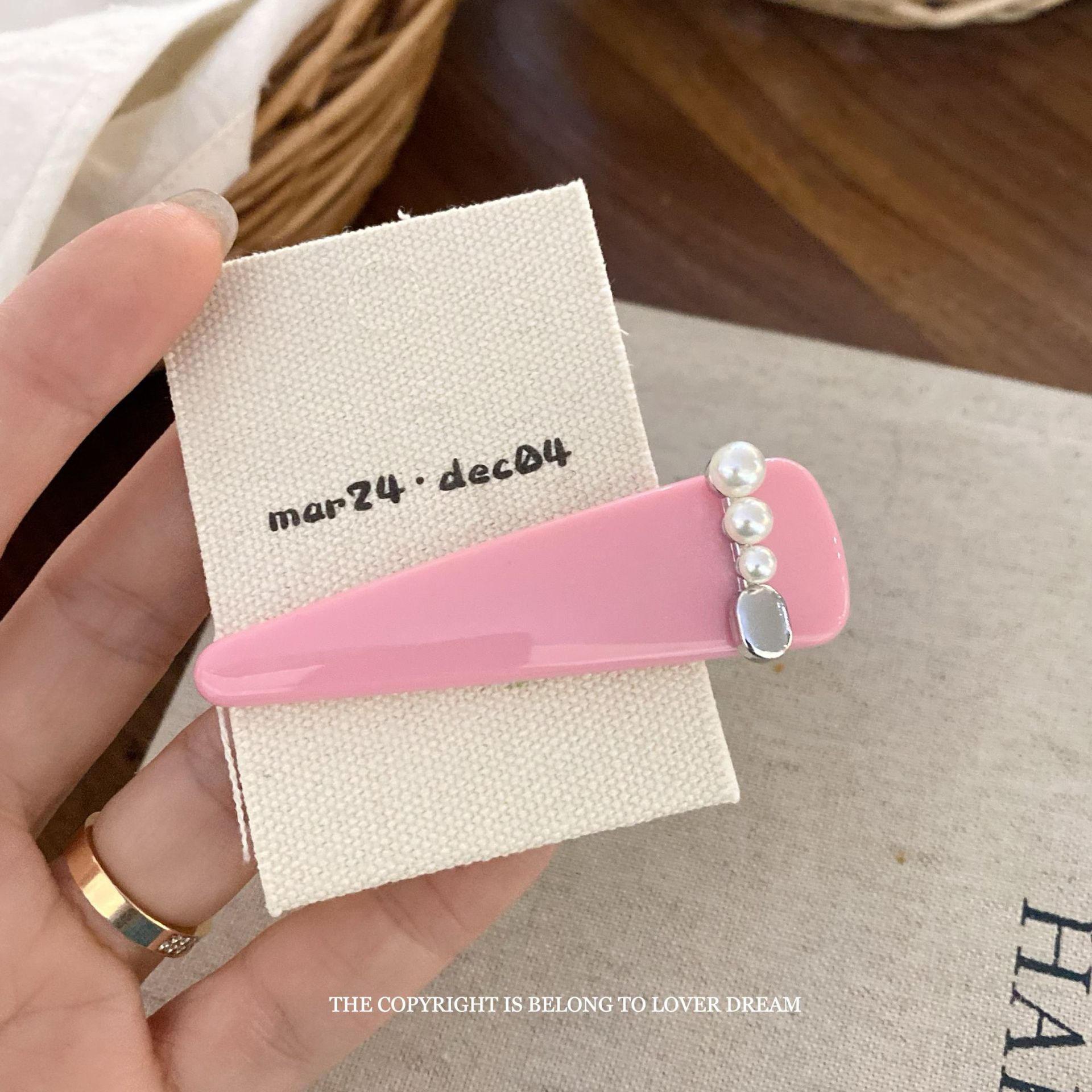 韩国ins新款珍珠黑色质感三角发夹 时尚小香风鸭嘴夹刘海夹发饰女详情24