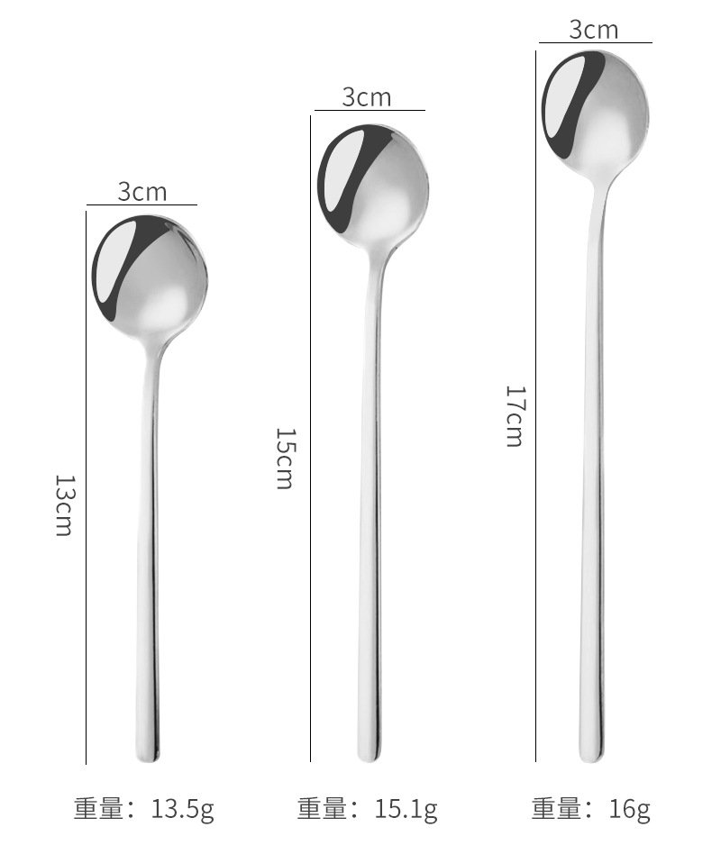 可爱小勺子不锈钢高颜值金色咖啡勺搅拌勺甜品勺子雪糕勺长柄冰勺详情8