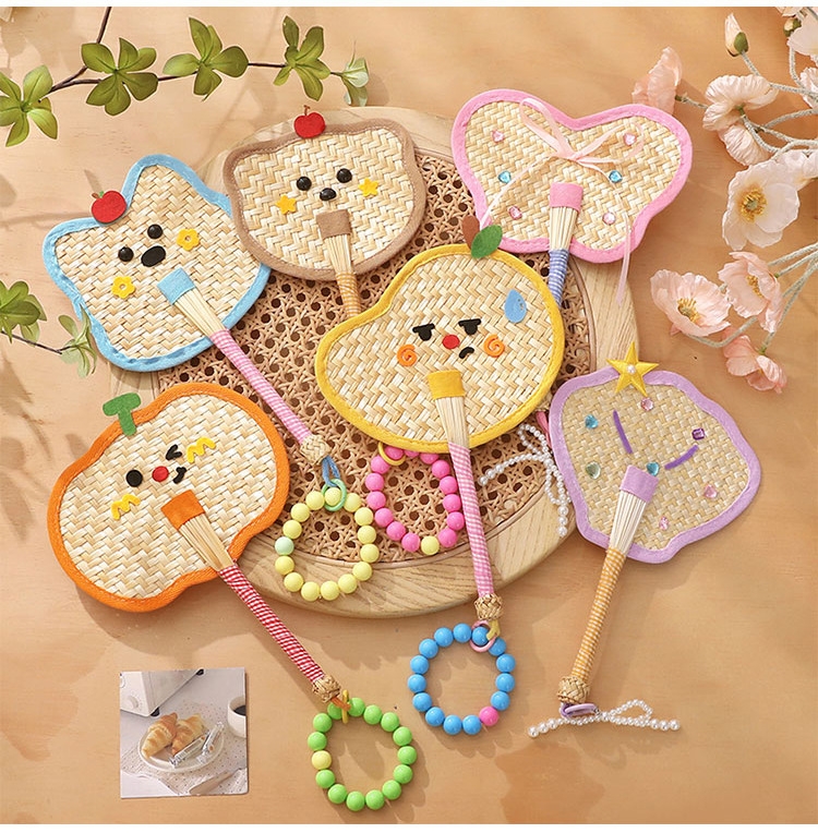 彩色蒲扇便携老式扇子夏天纯手工编织芭蕉扇拍照道具包包装饰挂件详情15