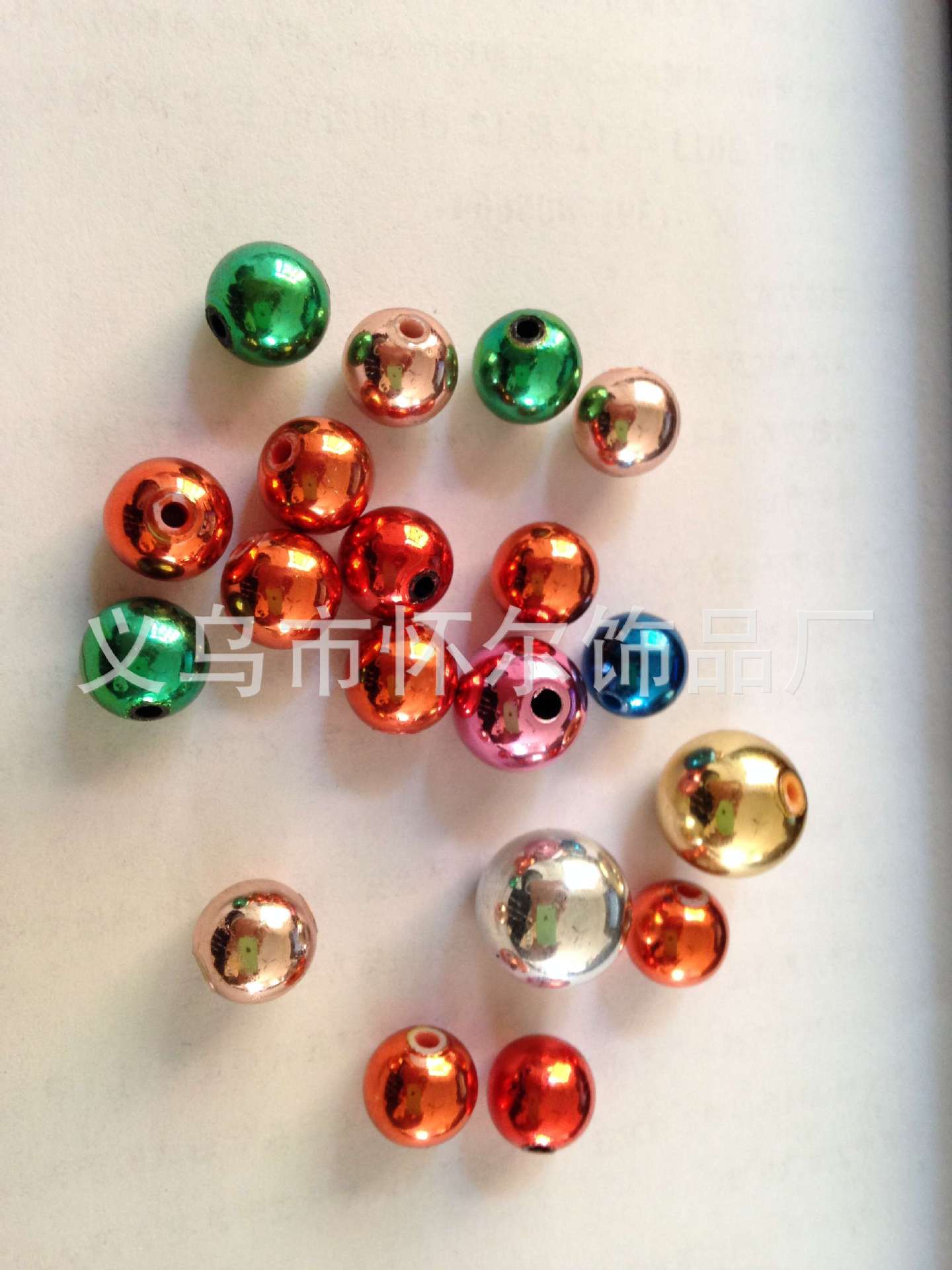 CCB电镀大孔珠 吊孔 塑料珠子合金配件 异形花 五角星 桃心珠子详情12