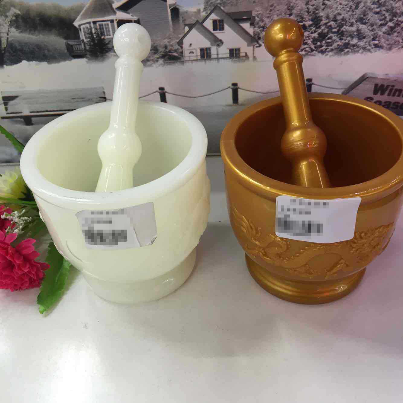 Factory direct sales of manual garlic mince mixer, ceramic garlic mortar, garlic paste mixer, garlic press, kitchen household garlic smashing jar wholesale pic 73