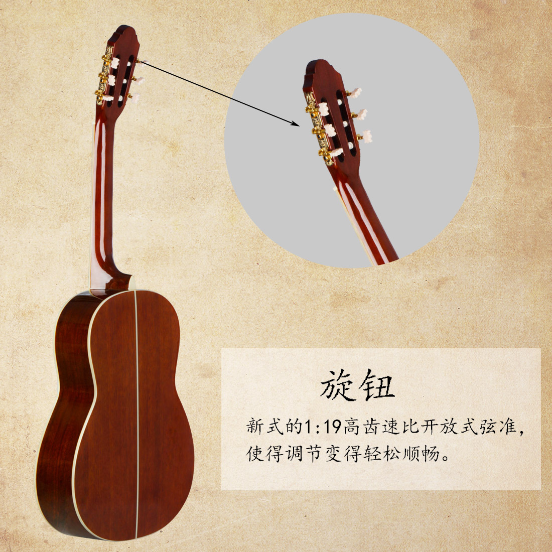 Wholesale 39-inch classical guitars, spruce Sapele classical acoustic guitars, adult performance grade guitar instruments pic 8