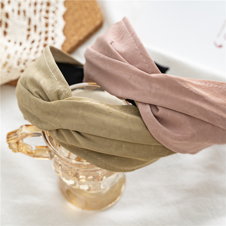 韩版网红头饰少女韩国简约甜美百搭宽边布艺交叉发箍头箍压发外出详情16