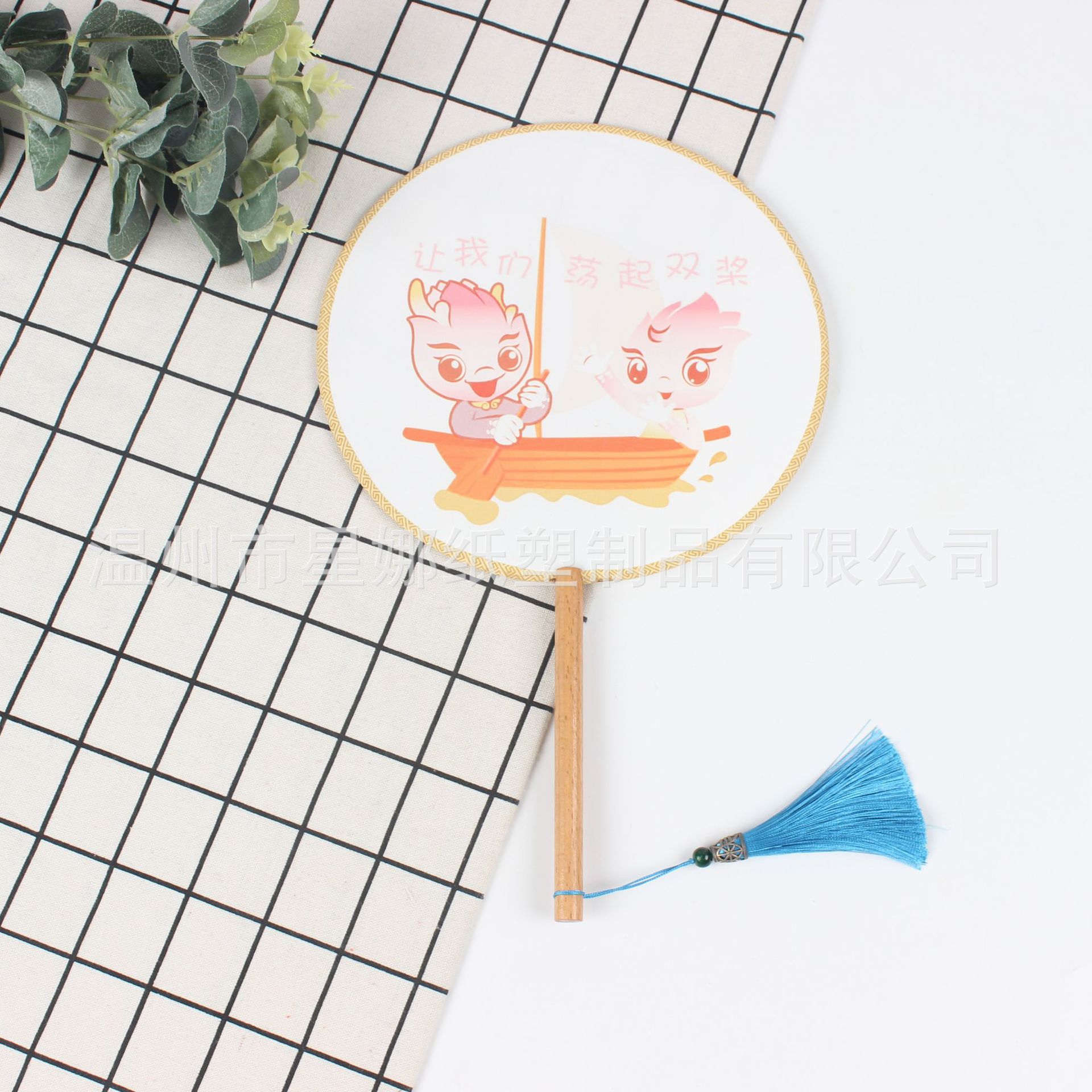 古风扇子企业团扇圆扇中国风蒲扇汉服刺绣宫廷团扇直供详情20