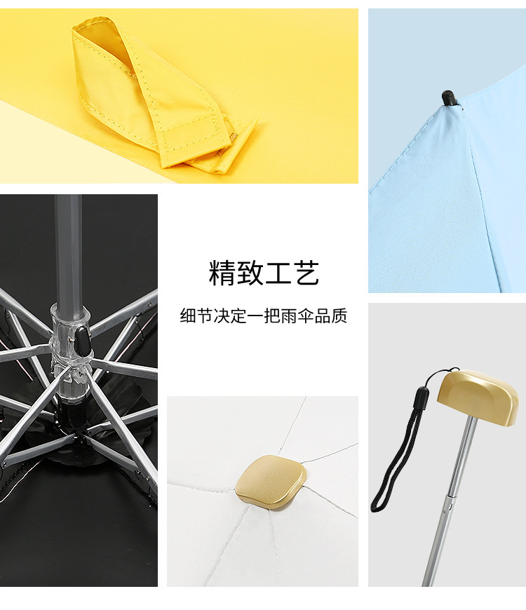 Ultra-light pocket five-fold umbrella, sunshade, sun protection, UV protection, small and portable custom advertising umbrella, folding pic 20