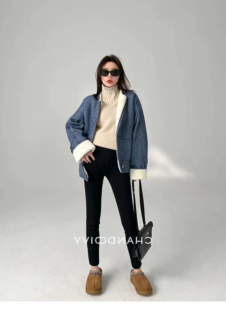 纯羊毛高领内搭纯色针织上衣女韩版秋冬宽松慵懒风加厚打底衫毛衣详情6