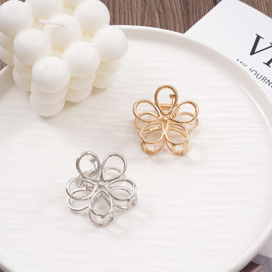 跨境欧美风发夹花朵小号抓夹头饰女盘发后脑勺合金发抓半扎鲨鱼夹详情10