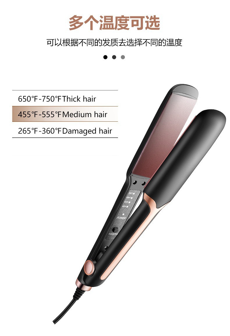 Cross-border 1907 new dual-purpose straight plate hair straightener, negative ion steam hair straightener, ceramic coil and straightener dual-purpose clip pic 3