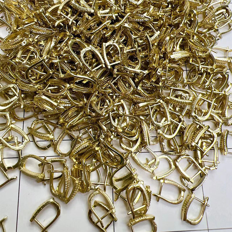 Korean simple U-shaped style micro-inlaid earring copper roughcast original accessory zircon earrings for women DIY micro-inlaid earrings pic 5