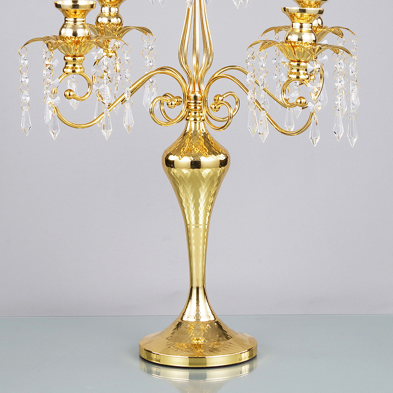 Metal European-style five-headed candlestick, creative and romantic dining banquet, wedding candlestick, dining table, entrance hall, home decoration item pic 5