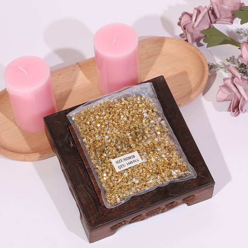 Self-owned brand, brand undetermined, Czech glass oil drip sequin accessories, irregular-shaped single claw hand-sewn golden claw diamond glass jewelry, DIY handcrafted accessories, wholesale in stock pic 5